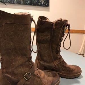 Jambu Suede ZIP up buckle tie boots size 8.5